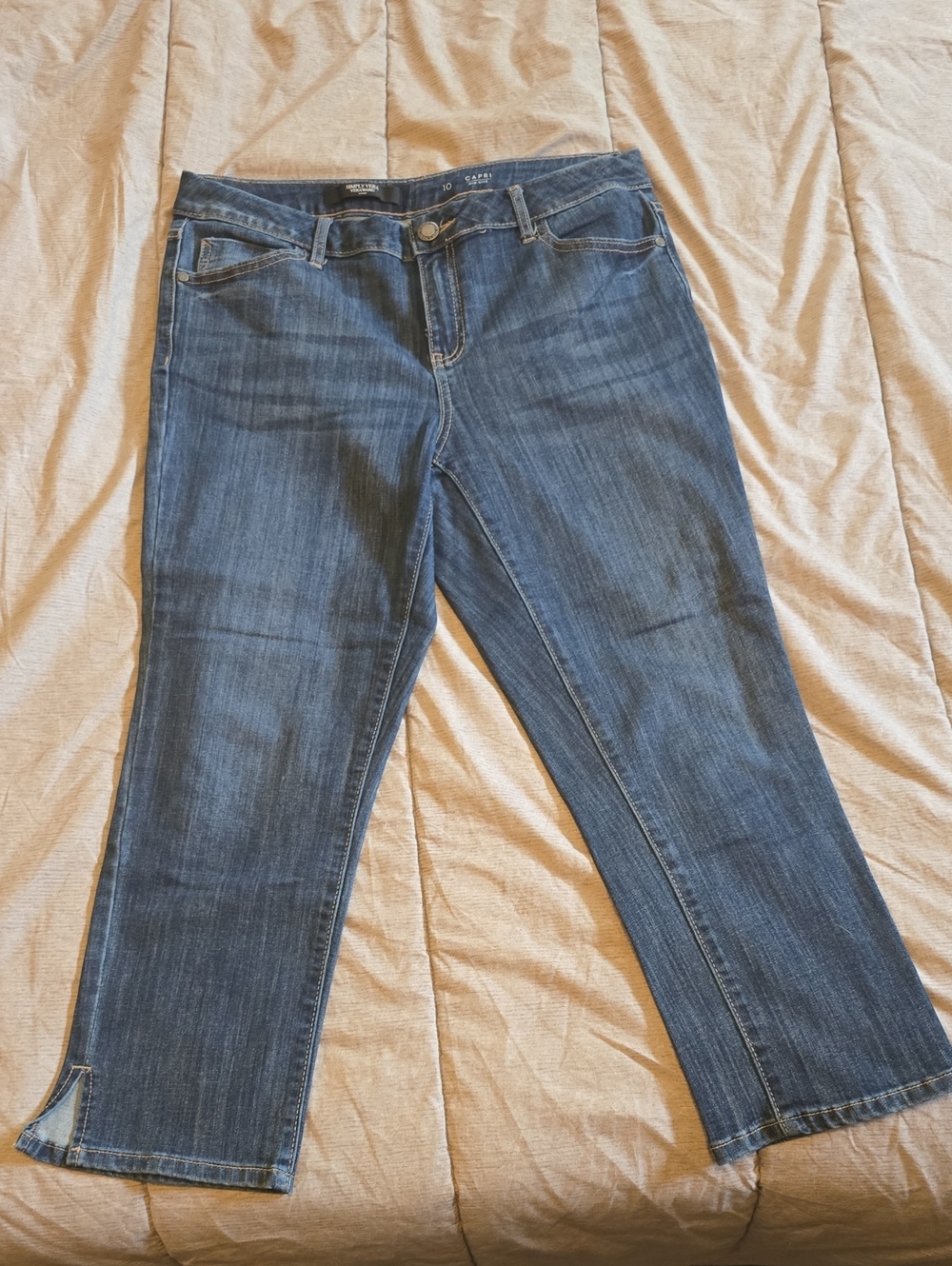 Simply Vera Vera Wang Dark Blue Cropped Straight-Leg Capris